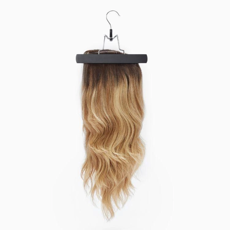1pc/2pcs Portable Hair Extension Storage Wig Bags with Anti-slip Wooden Hanger & Transparent Zip Up Closure, M/L Sizes