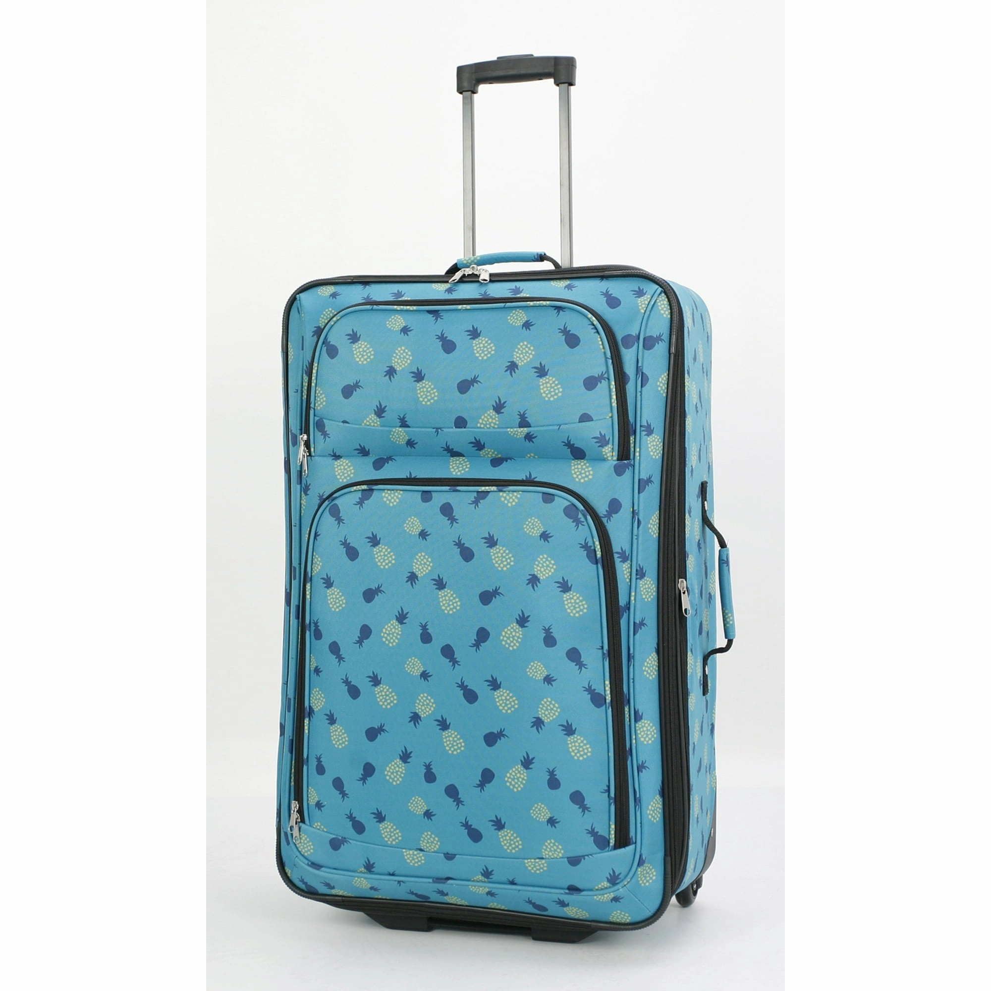 25" 2-Wheel Upright Check Luggage, Hawaiian Pineapple Print, Multicolor - Lightweight