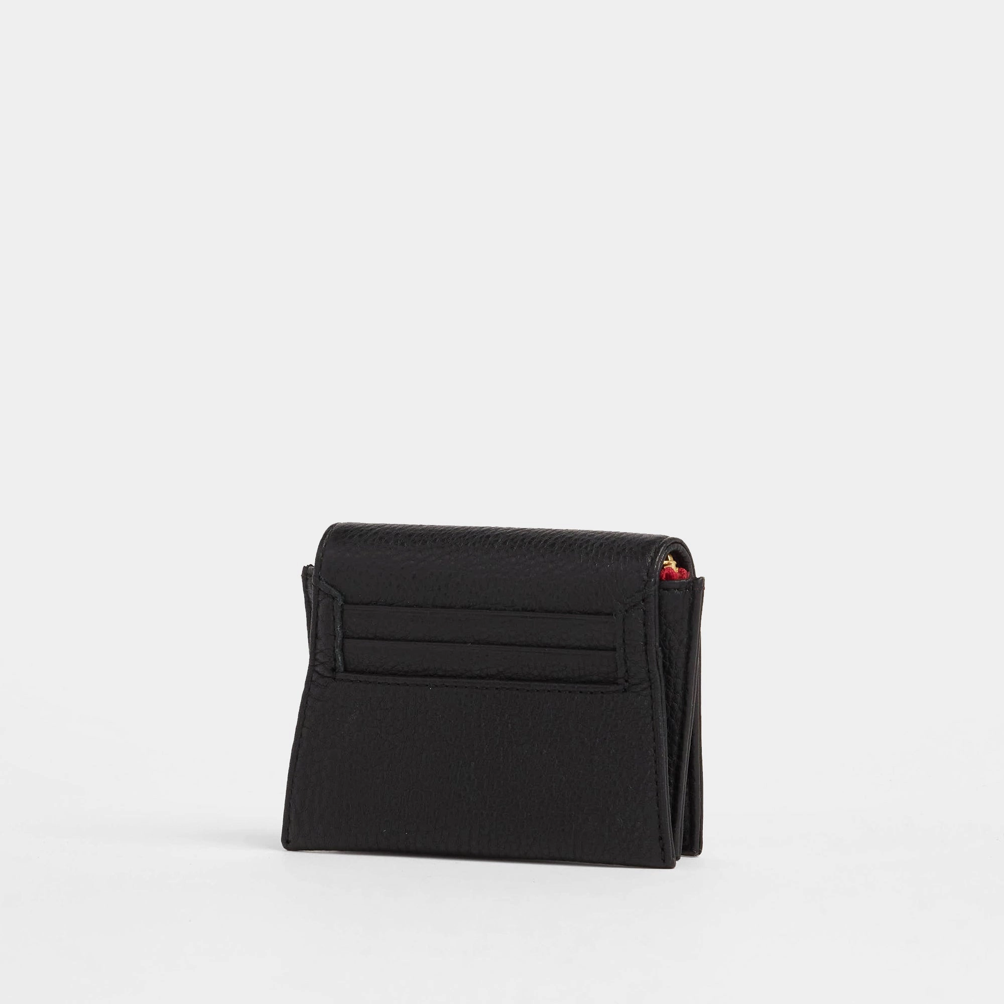 Allen Wallet | Black/Brushed Gold Red Zip