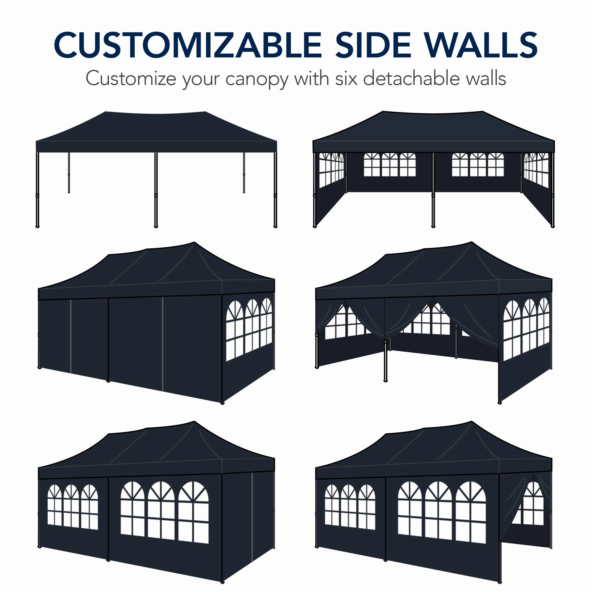 Best Choice Products 10x20ft Party Tent Pop Up Canopy Easy Setup w/ 1-Button Setup, Wheeled Case, 4 Weight Bags - Navy