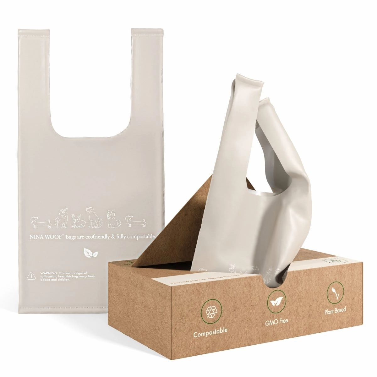 Biodegradable and Compostable Waste Bags with Handles | 200 Bags