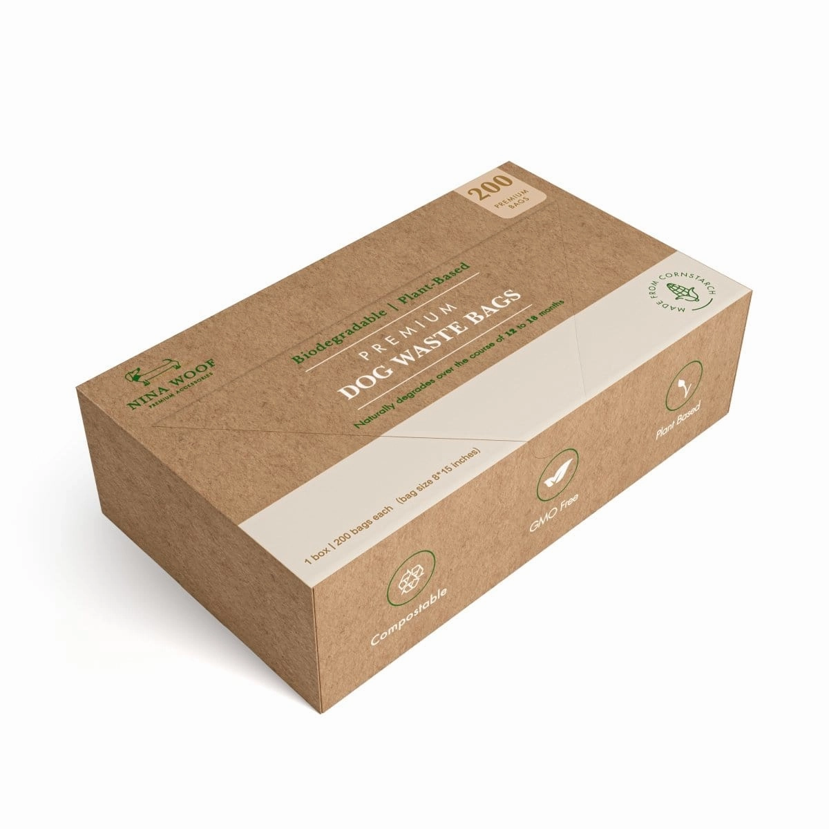 Biodegradable and Compostable Waste Bags with Handles | 200 Bags