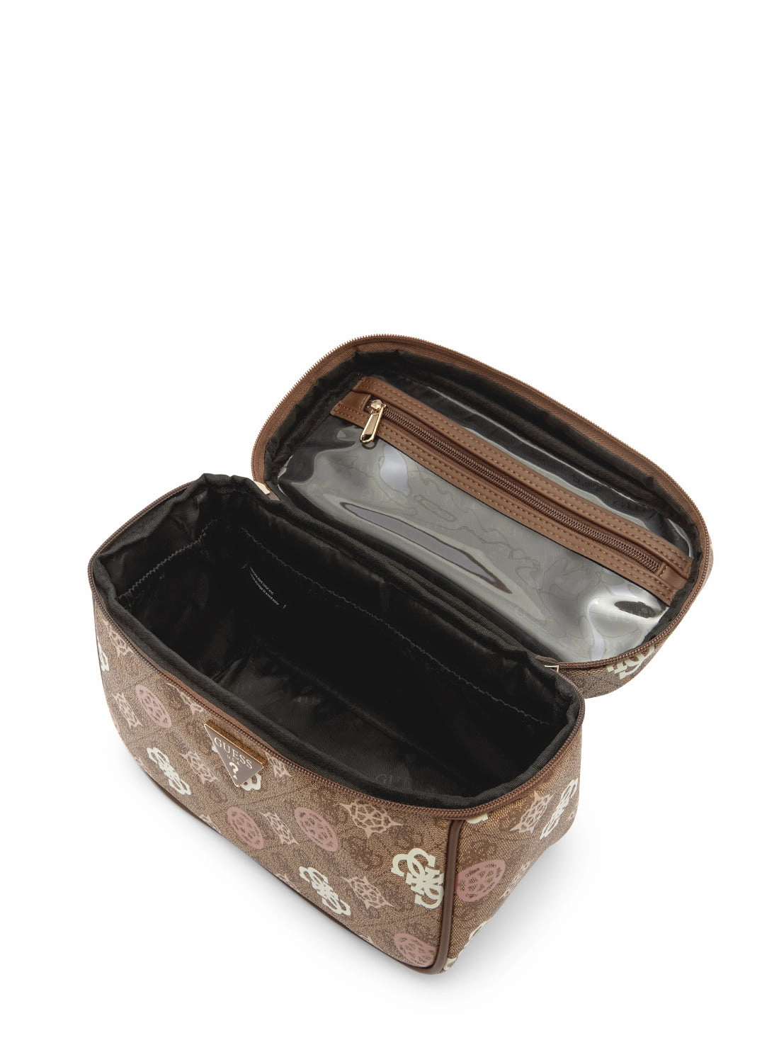 Brown Logo Eliette Toiletry Train Case