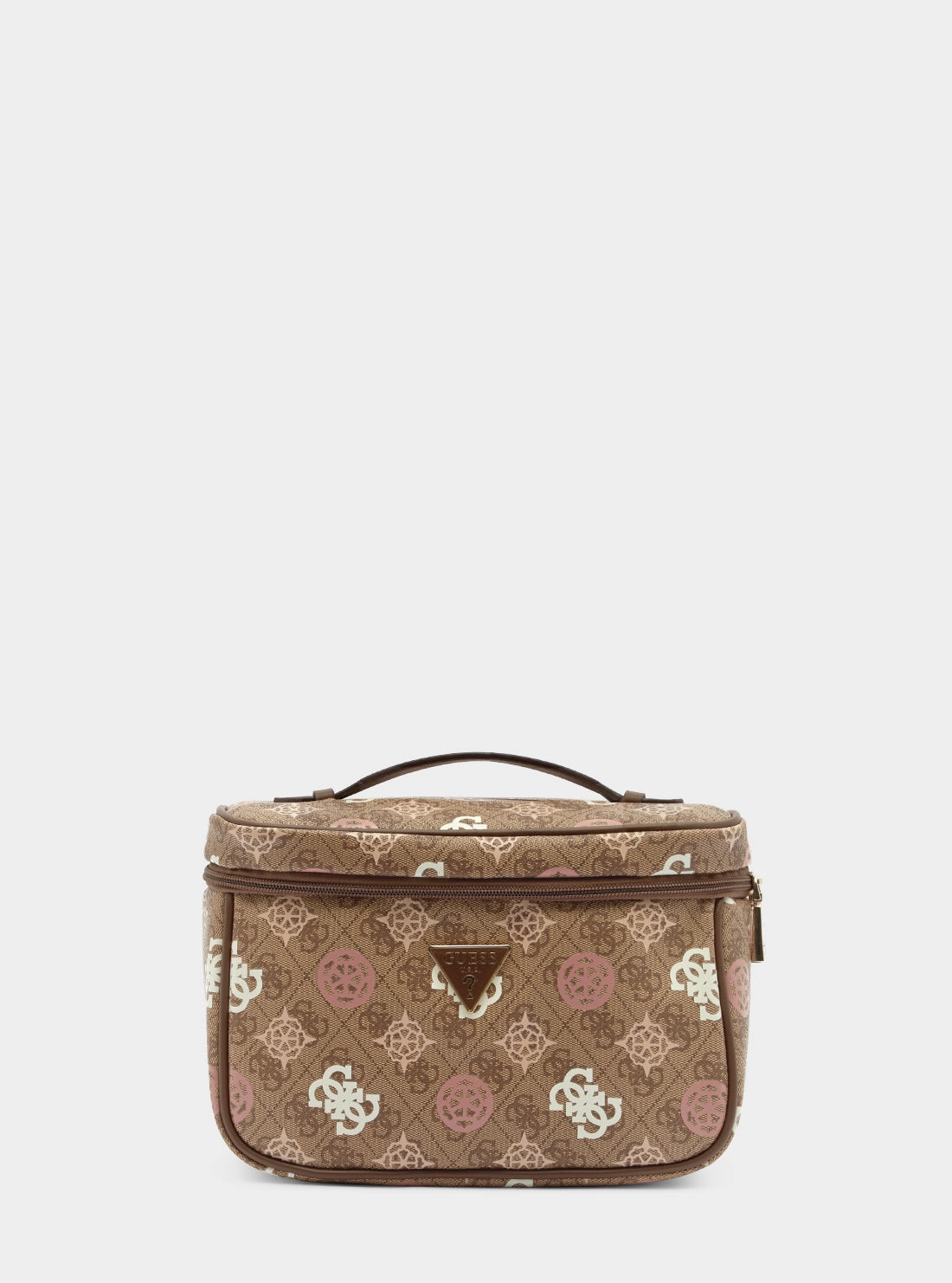 Brown Logo Eliette Toiletry Train Case