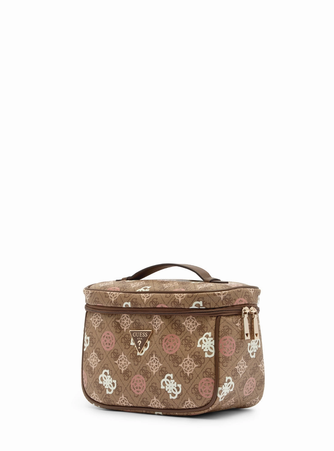 Brown Logo Eliette Toiletry Train Case