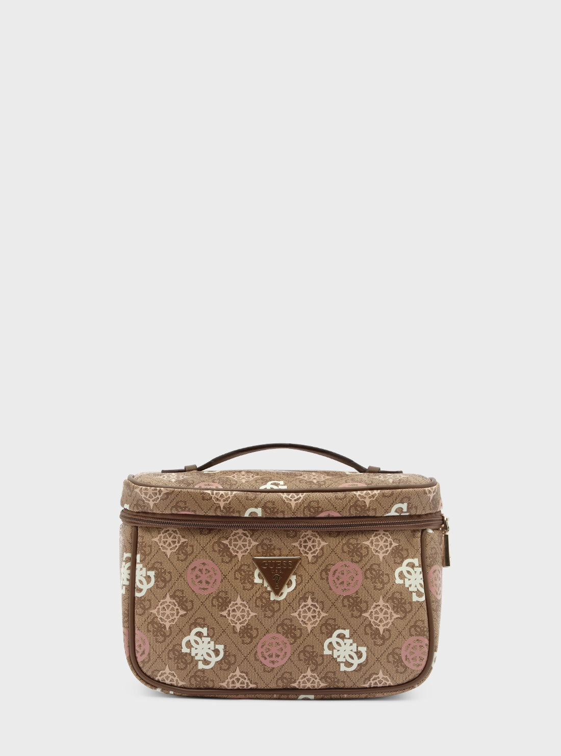 Brown Logo Eliette Toiletry Train Case