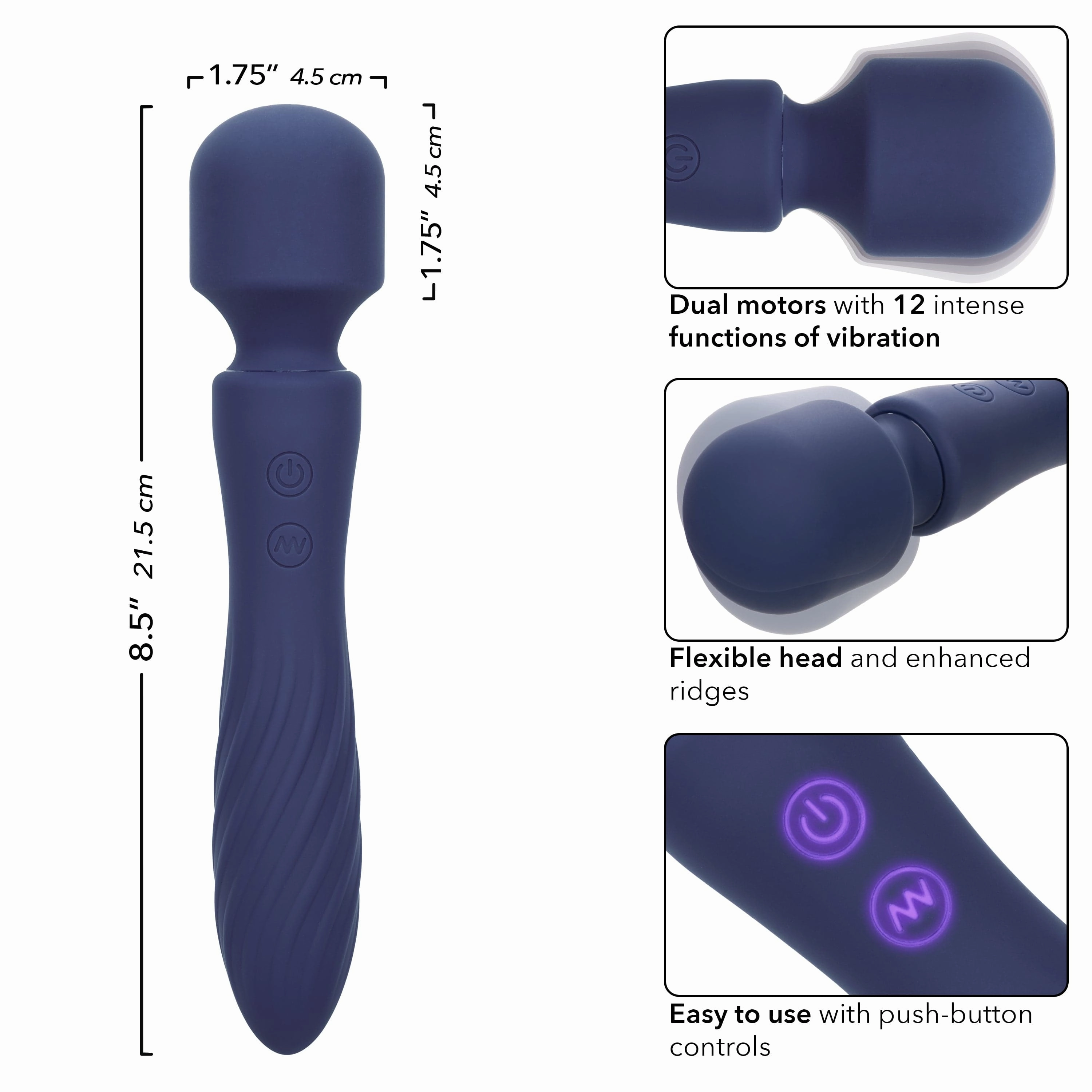 California Exotics - Charisma Mystique Wand Massager (Dark Blue)
