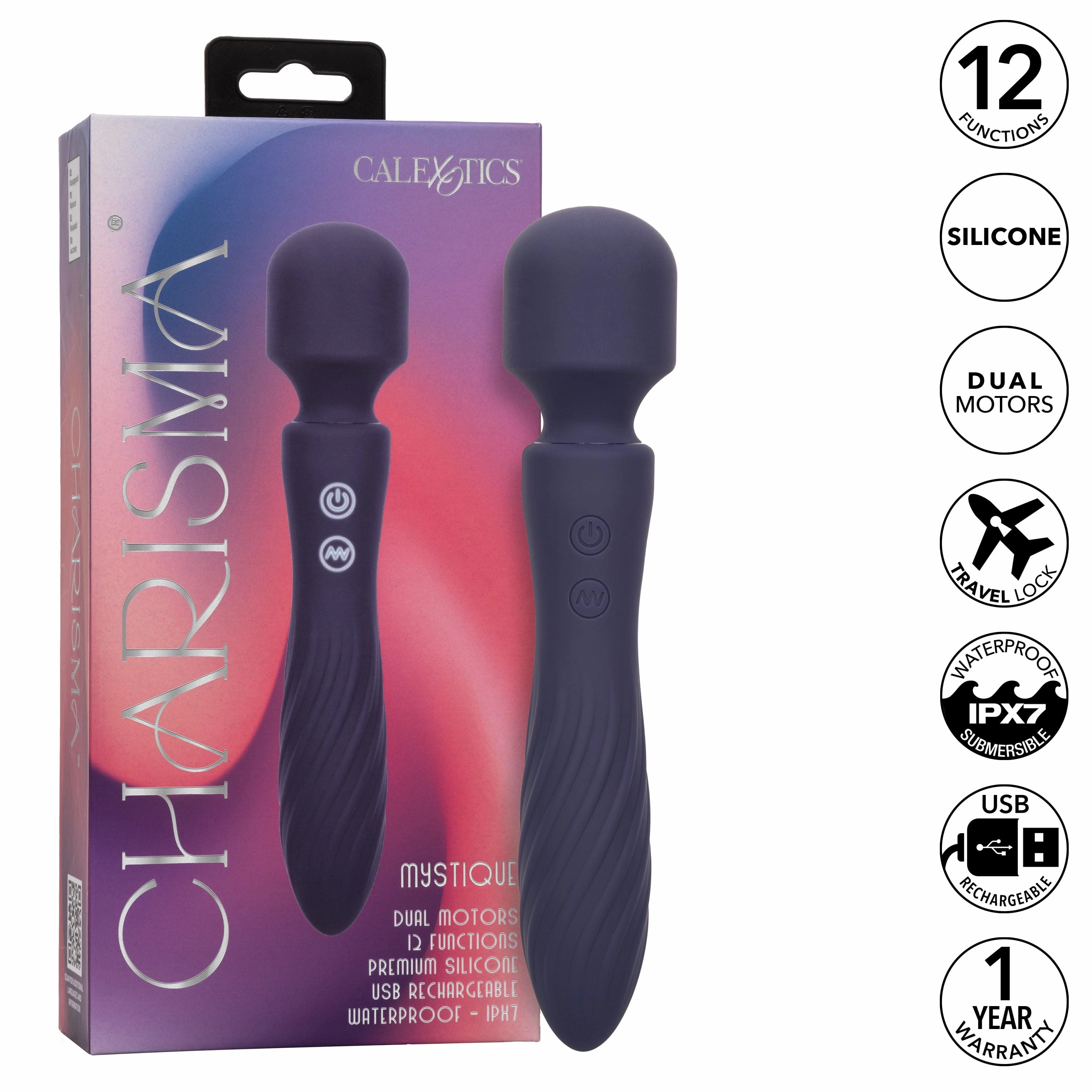 California Exotics - Charisma Mystique Wand Massager (Dark Blue)