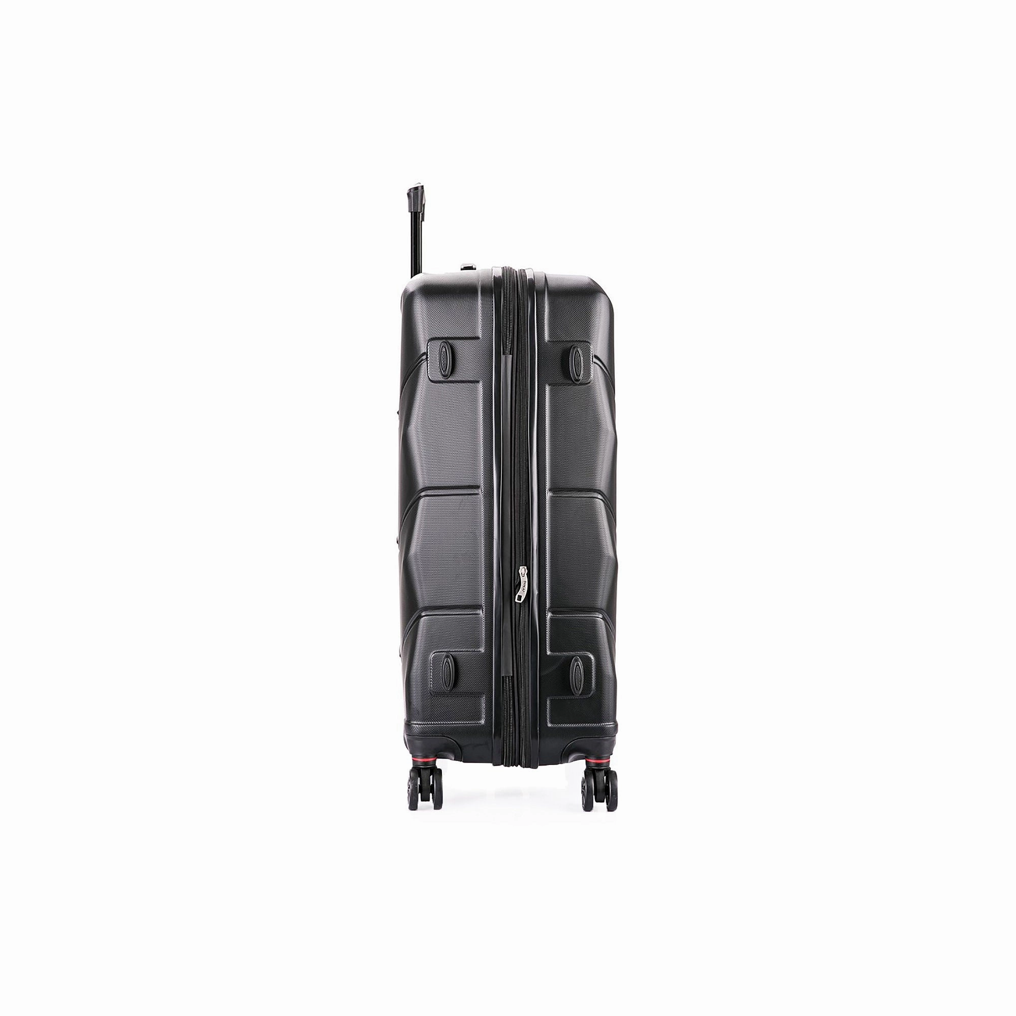 DUKAP DKZONSML-BLK Zonix 3-Piece Hardside Luggage Set | Lightweight, Durable, Expandable Suitcase with Spinner Wheels | Black