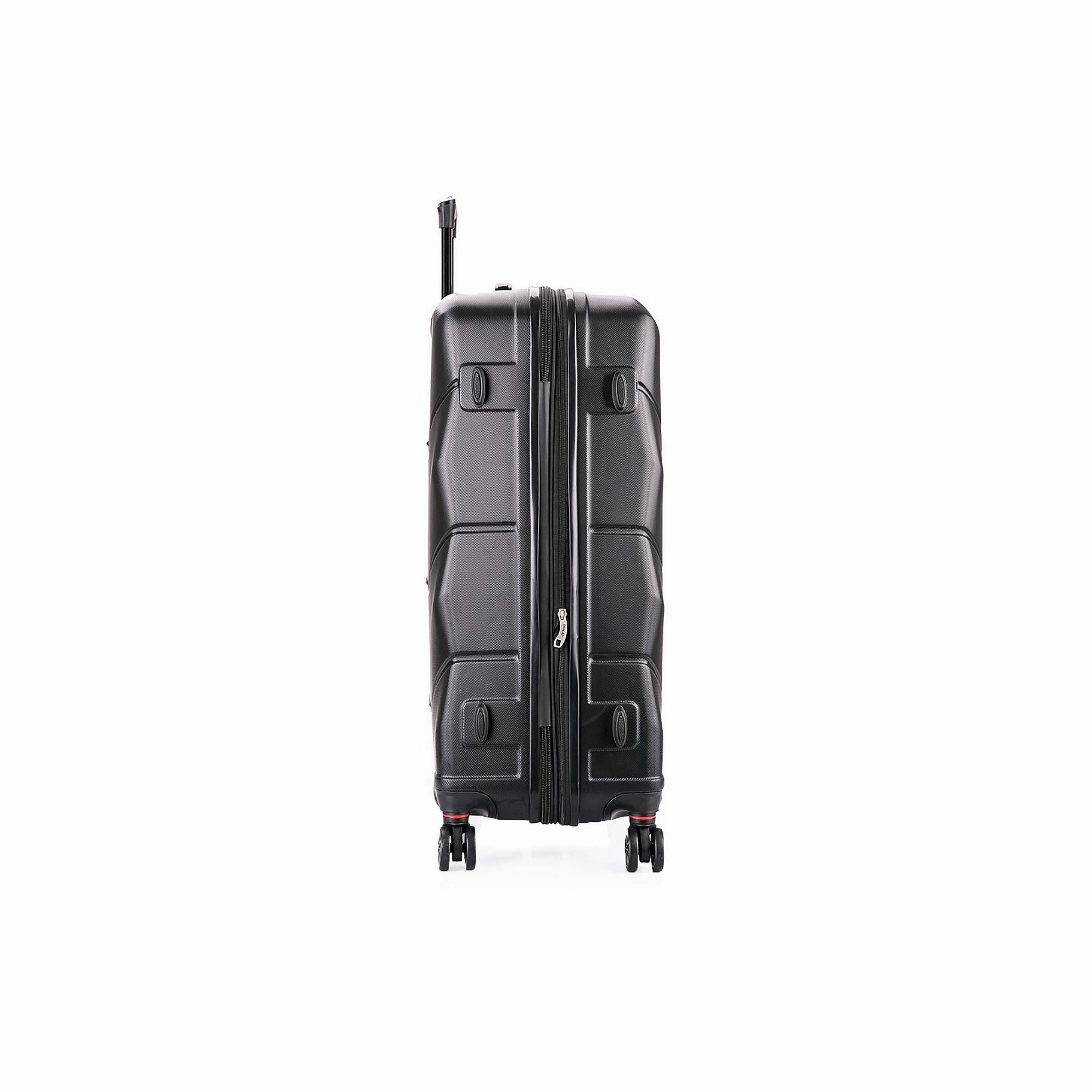 DUKAP DKZONSML-BLK Zonix 3-Piece Hardside Luggage Set | Lightweight, Durable, Expandable Suitcase with Spinner Wheels | Black
