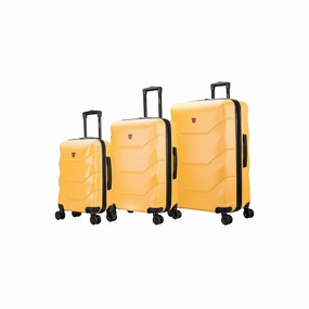 Dukap DKZONSML-MUS Zonix 3-Piece 20"/26"/30" Lightweight Hardside Set Luggage, Yellow