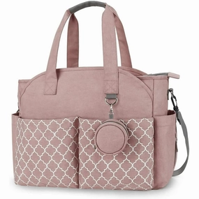 esunarty Diaper Bag Tote Baby Changing Bag Large Baby Bags for Mom, Pink