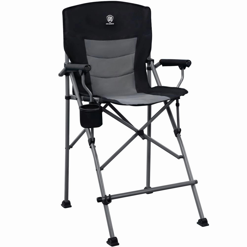 EVER ADVANCED WMT-FC01-BGR Tall Camping Directors Chair 31" Seat Height with Footrest and Carry Bag