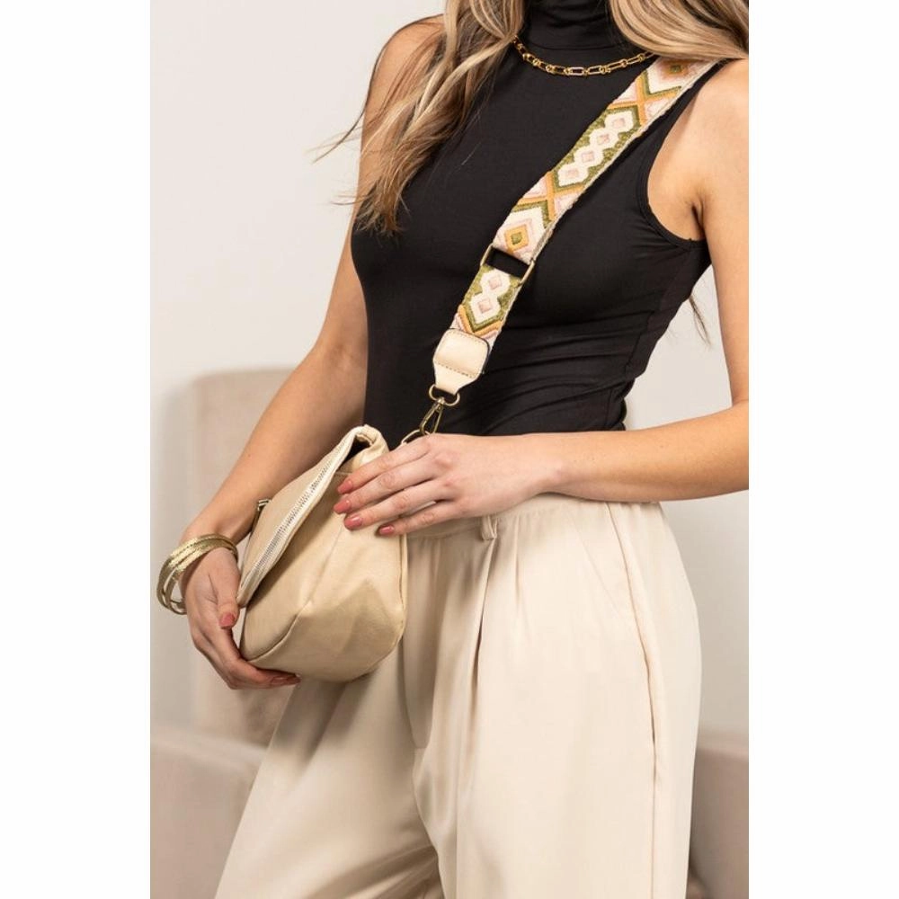 FASHNZFAB Callie Fold Over Leather Crossbody Sling Bag