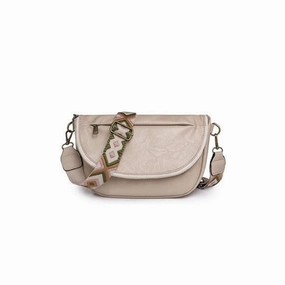 FASHNZFAB Callie Fold Over Leather Crossbody Sling Bag