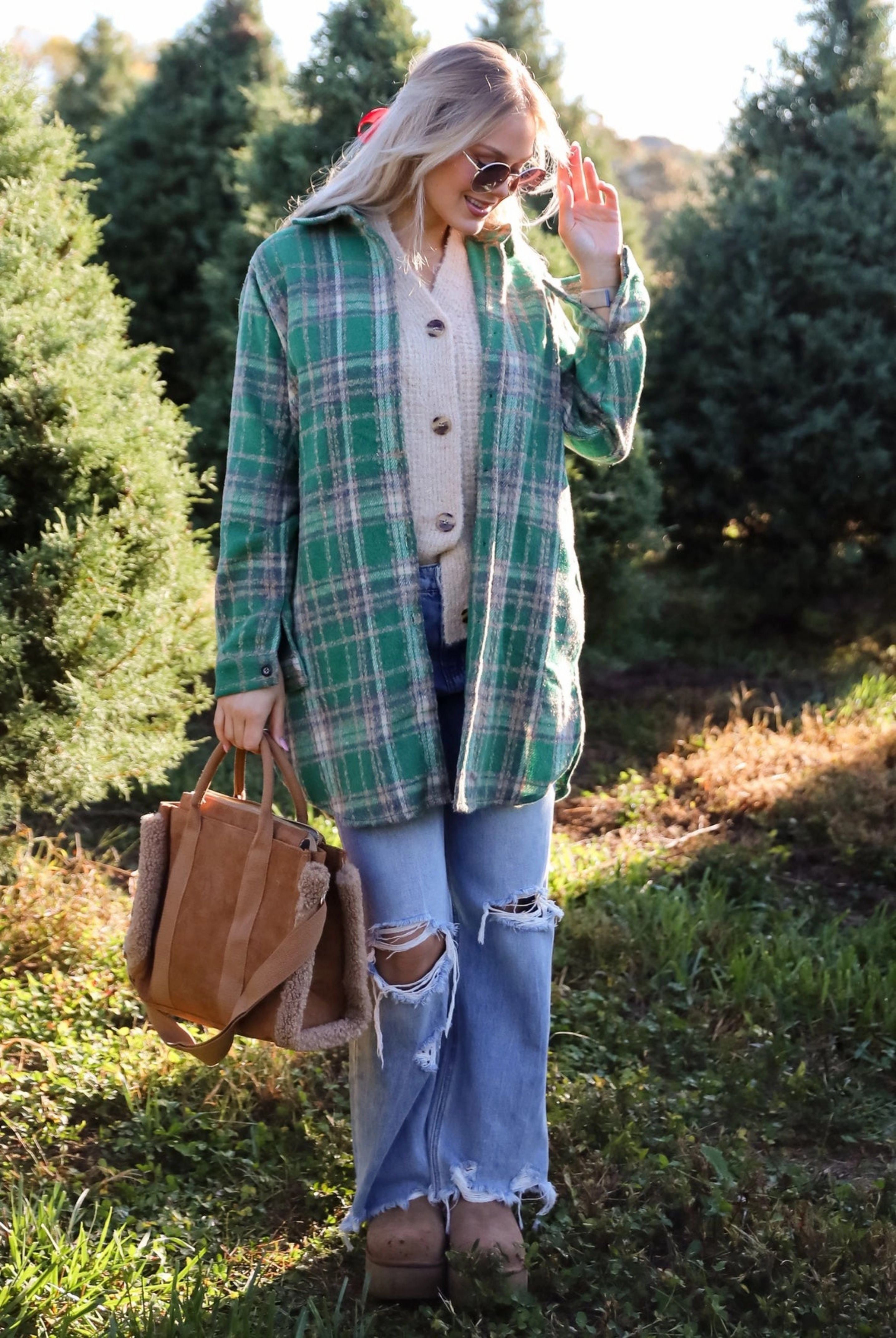FINAL SALE - Cozy Aesthetic Brown Suede Crossbody Bag
