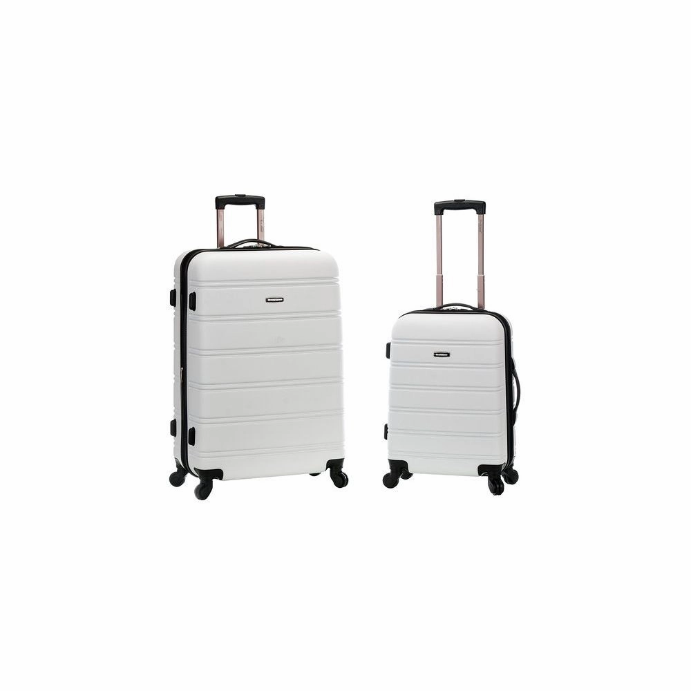 Fox Luggage F225-WHITE Rockland Melbourne ABS Spinner Luggage Set 2pc