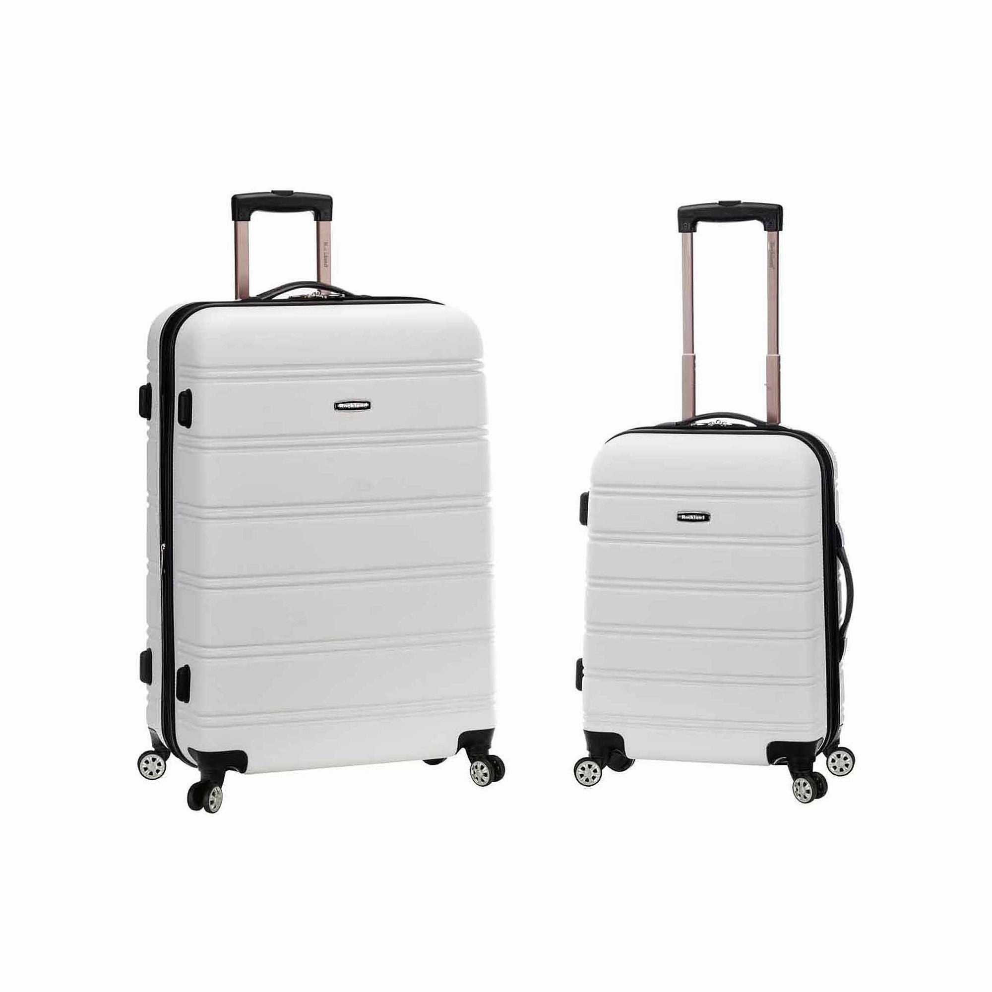 Fox Luggage F225-WHITE Rockland Melbourne ABS Spinner Luggage Set 2pc
