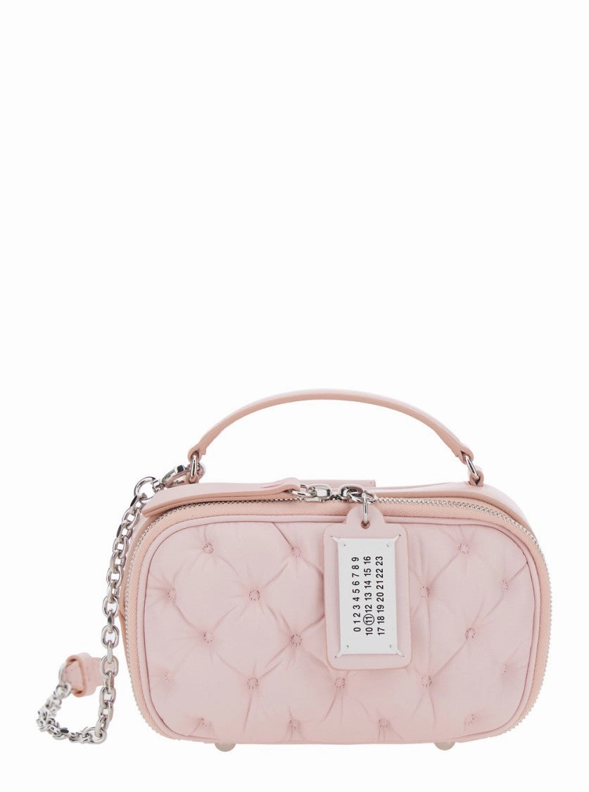 Glam Slam' Pink Handbag With Logo Plate
