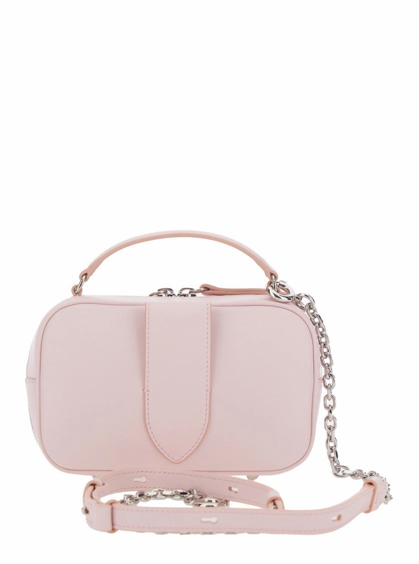 Glam Slam' Pink Handbag With Logo Plate