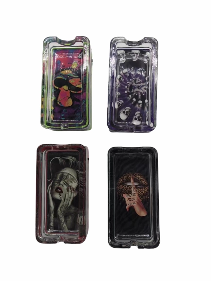 Glass Ashtray with LED Light-Up Design - 4 Pieces Per Retail Ready Display 41493