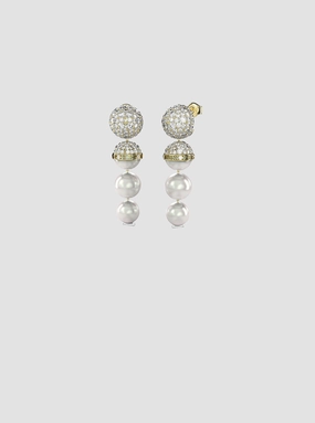 Gold Crystal Bead Earrings