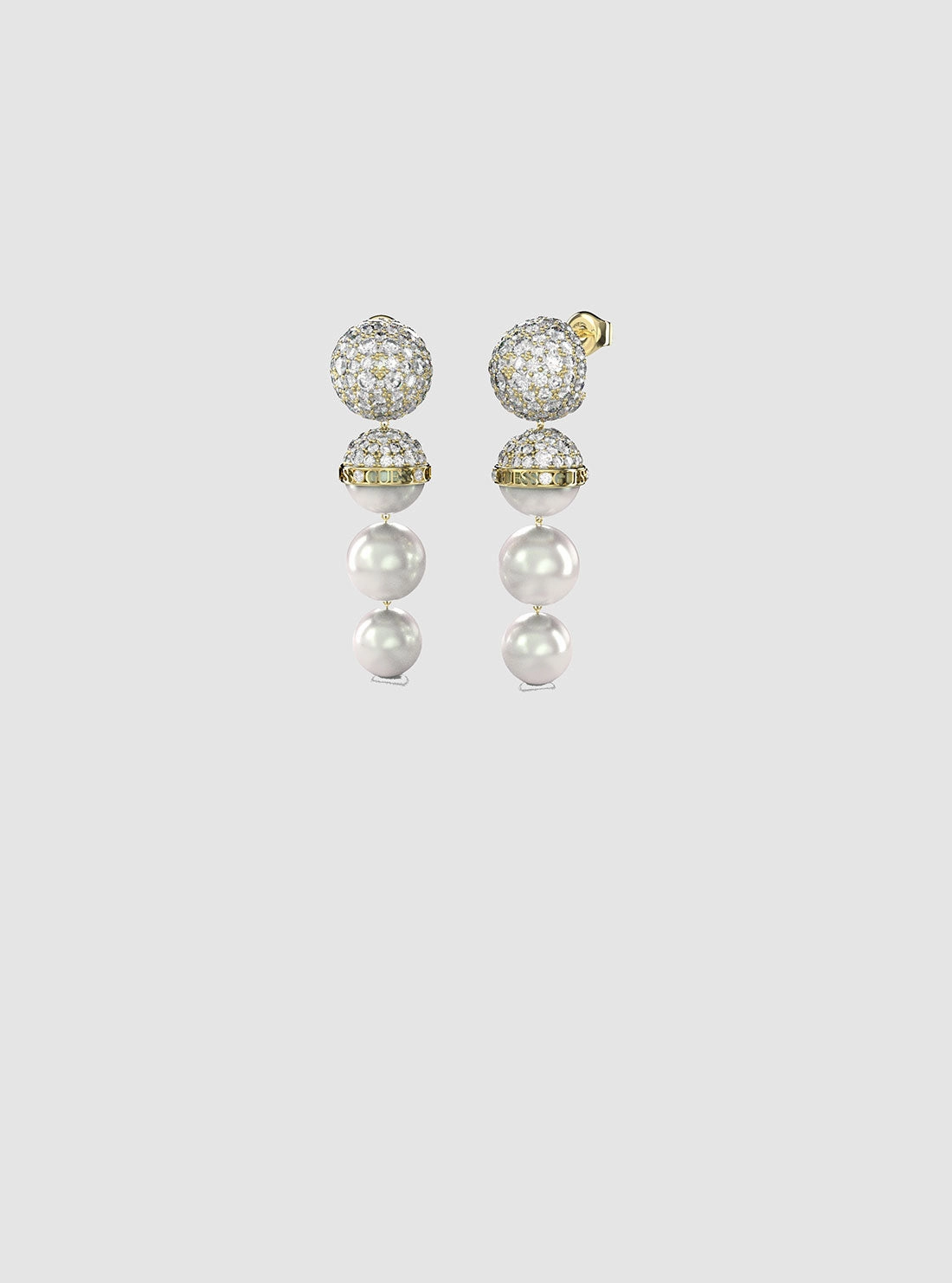 Gold Crystal Bead Earrings
