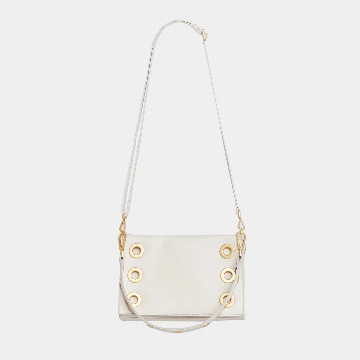 Hammitt Montana Leather Clutch Sml Handbag Calla Lily White/Brushed Gold
