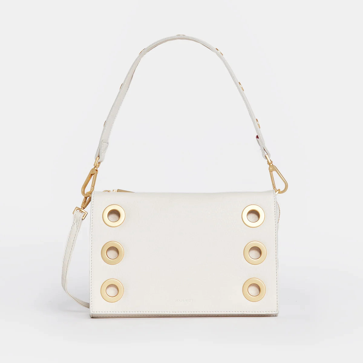 Hammitt Montana Leather Clutch Sml Handbag Calla Lily White/Brushed Gold