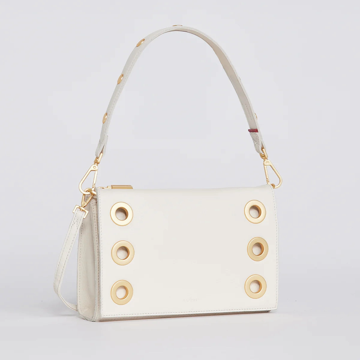 Hammitt Montana Leather Clutch Sml Handbag Calla Lily White/Brushed Gold