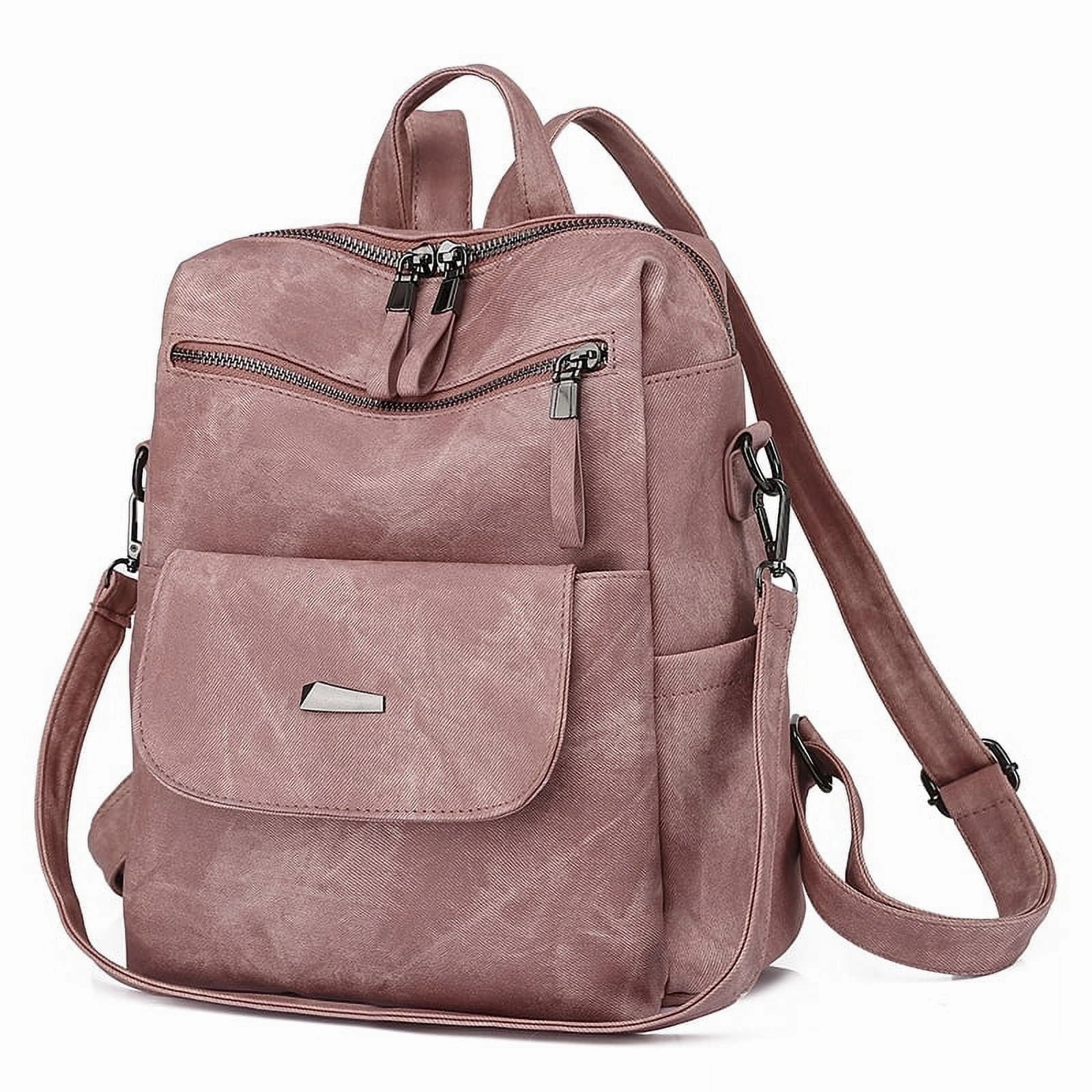 HONGLONG ZLD-0290-PK Women Backpack Purse PU Leather Fashion Design Travel Handbag Pink