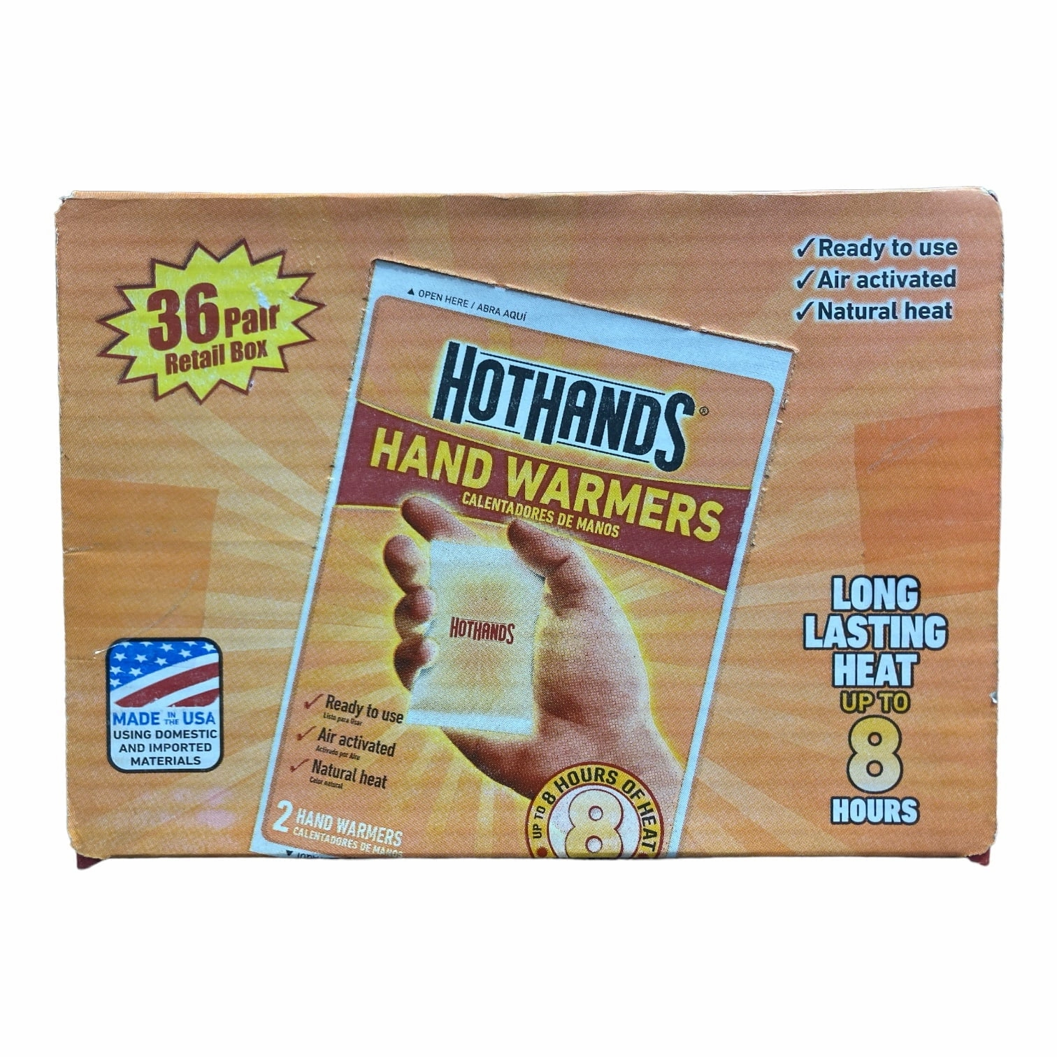 HotHands TWTRAY36CT Air Activated Disposable Hand Warmers 36 Pair - 8 Hour Heat