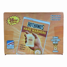 HotHands TWTRAY36CT Air Activated Disposable Hand Warmers 36 Pair - 8 Hour Heat