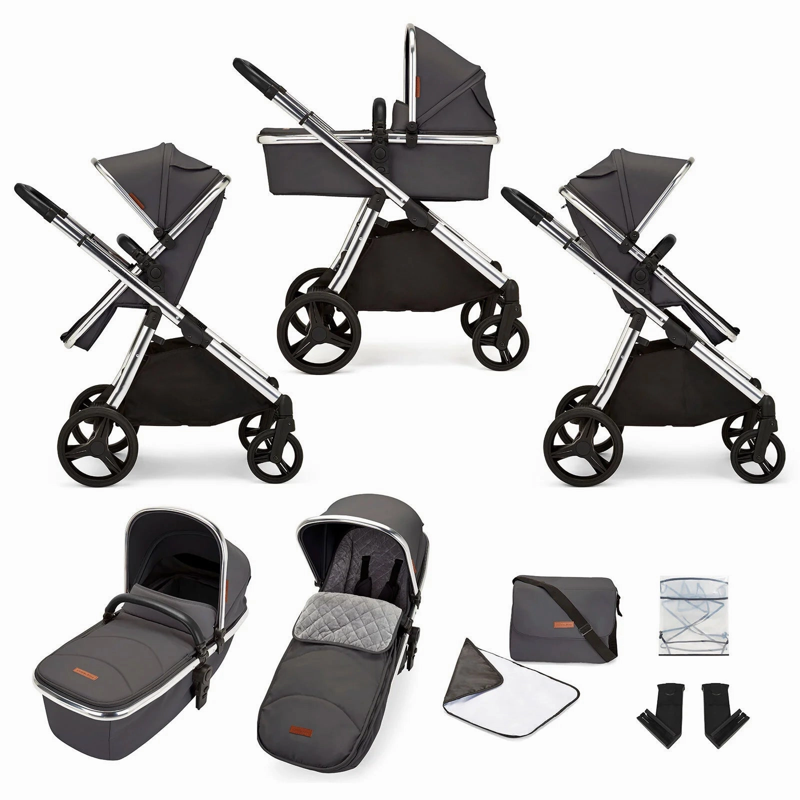Ickle Bubba Eclipse 2-in-1 Pushchair & Carrycot - Grey