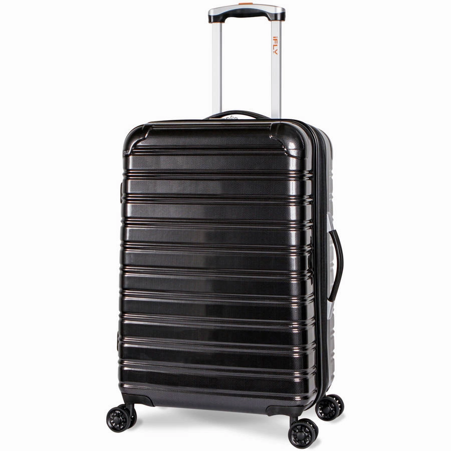 iFLY 9-H4049FT-24 Hard Sided Luggage Fibertech 24", Black