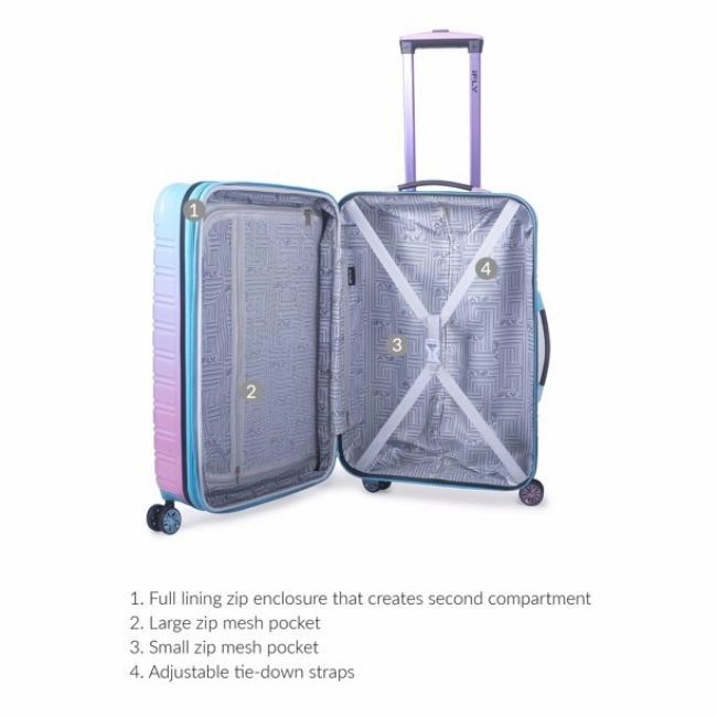 IFLY Fibertech Hardside Luggage, Cotton Candy, 28"