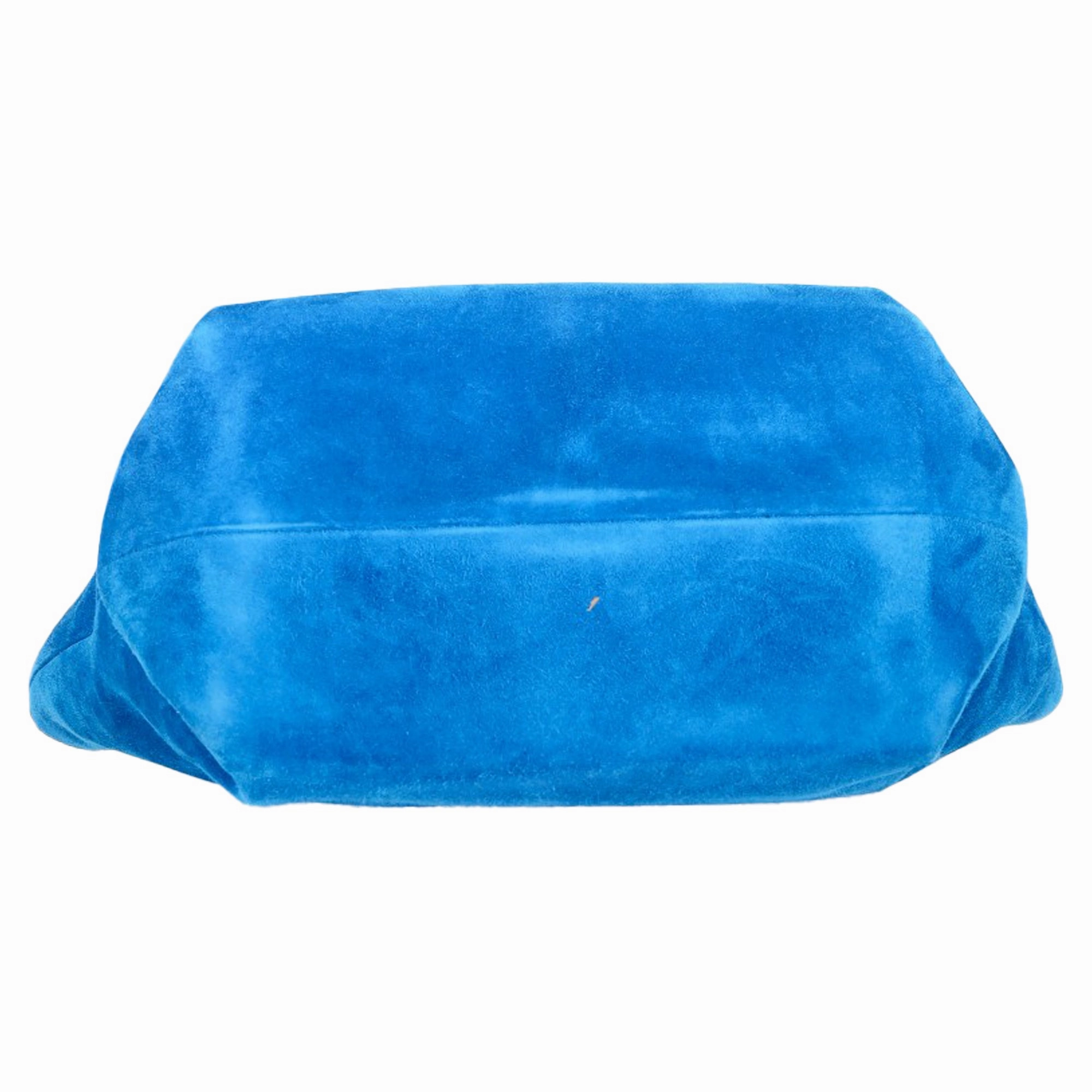Khaite Augusta Clutch Bag with Strap in Blue Suede
