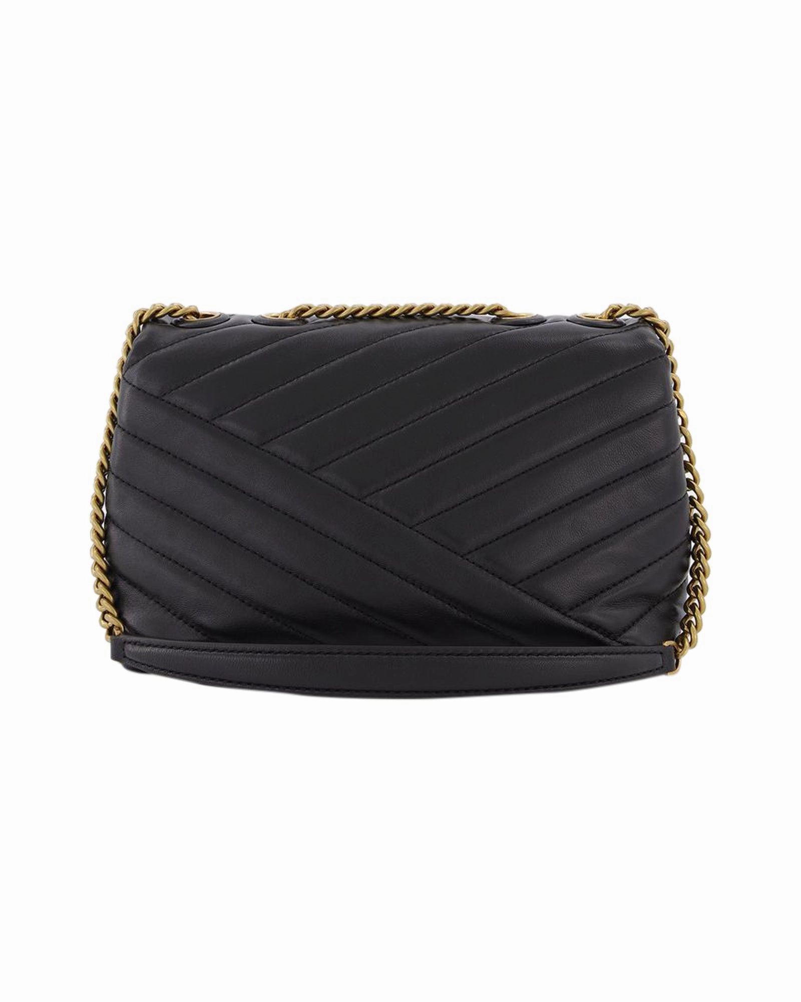 Kira Chevron Small Hobo Bag - Tory Burch -  Black - Leather