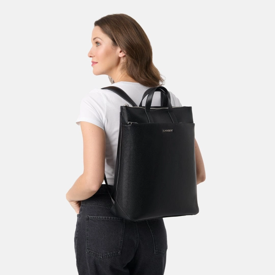 Le Billie - Sac à dos en cuir vegan noir recyclé