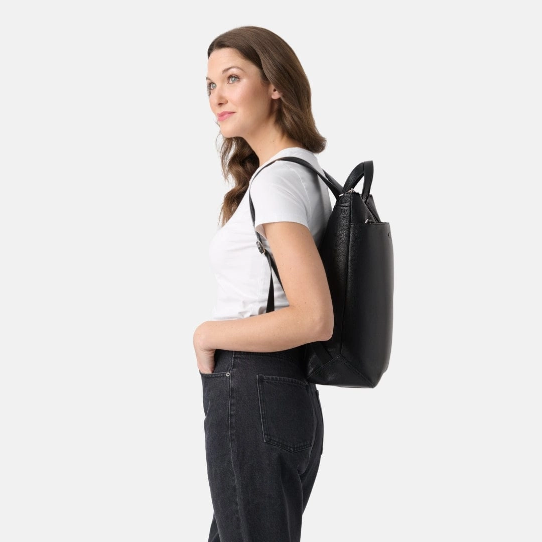 Le Billie - Sac à dos en cuir vegan noir recyclé
