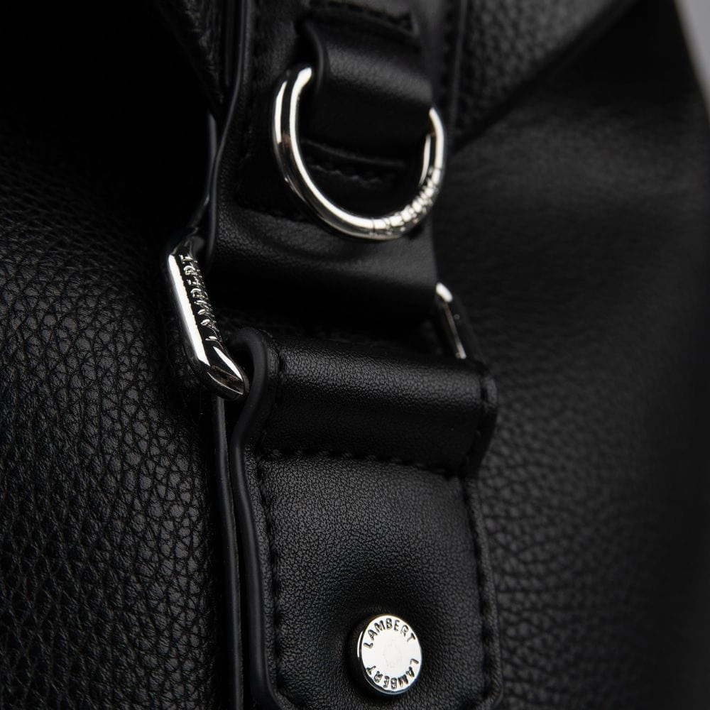 Le June - Sac de voyage fourre-tout en cuir vegan noir recyclé