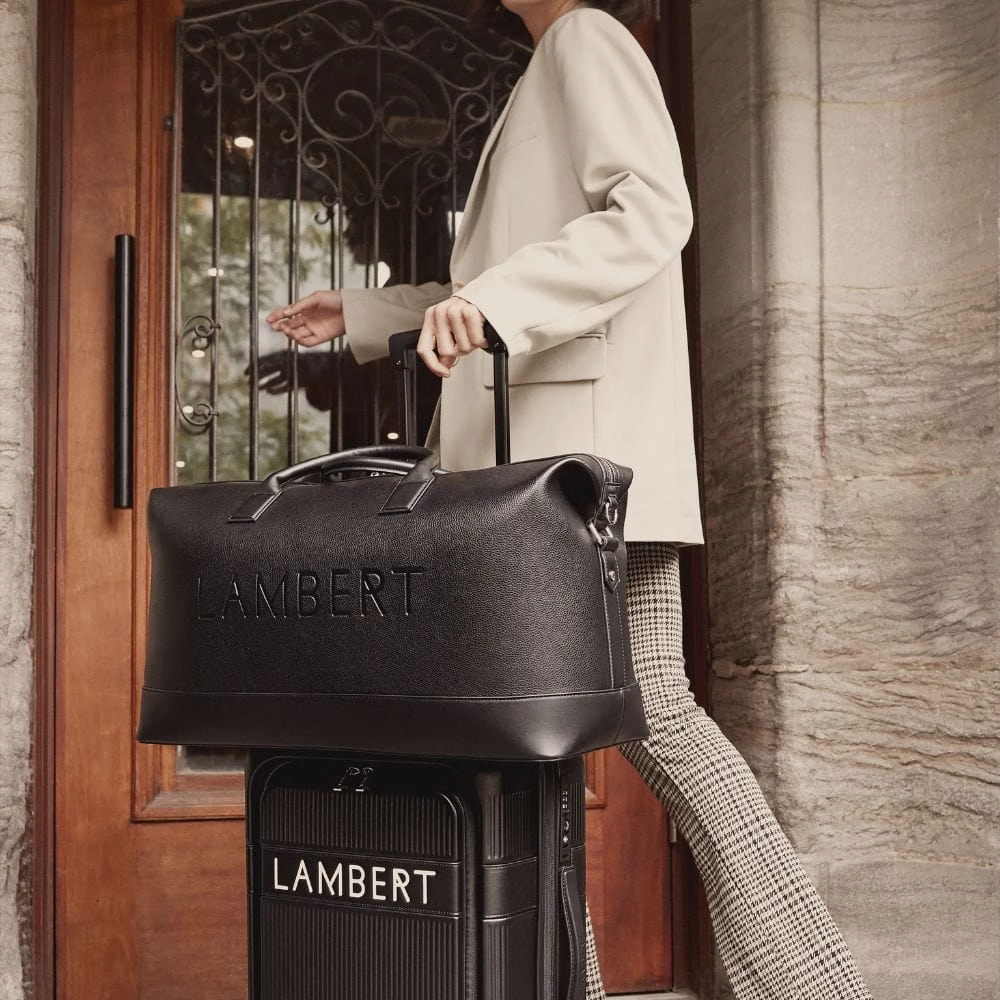 Le June - Sac de voyage fourre-tout en cuir vegan noir recyclé