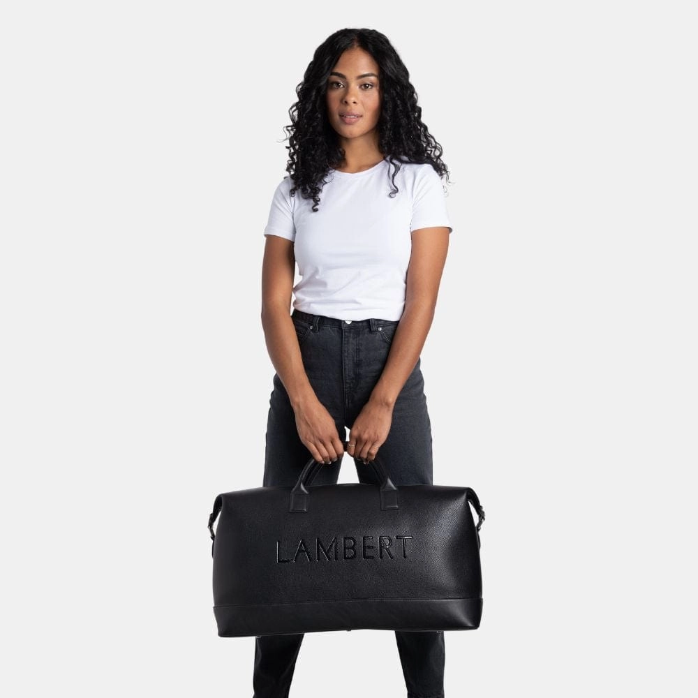 Le June - Sac de voyage fourre-tout en cuir vegan noir recyclé