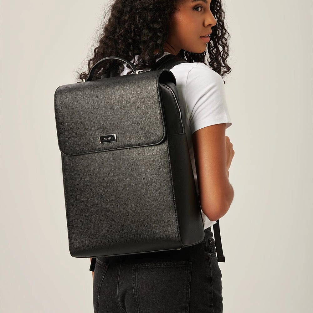 Le Lydia - Sac à dos en cuir vegan noir recyclé