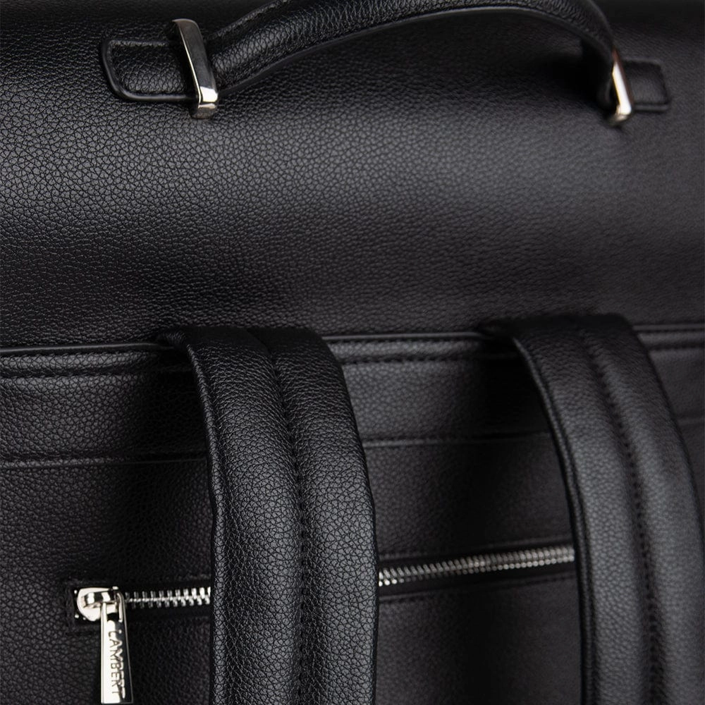 Le Lydia - Sac à dos en cuir vegan noir recyclé