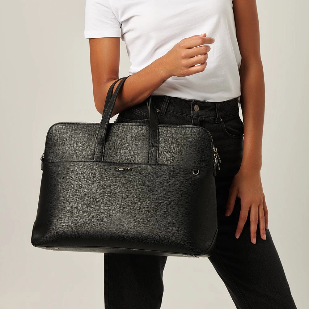 Le Malorie - Mallette 2-en-1 en cuir vegan noir recyclé