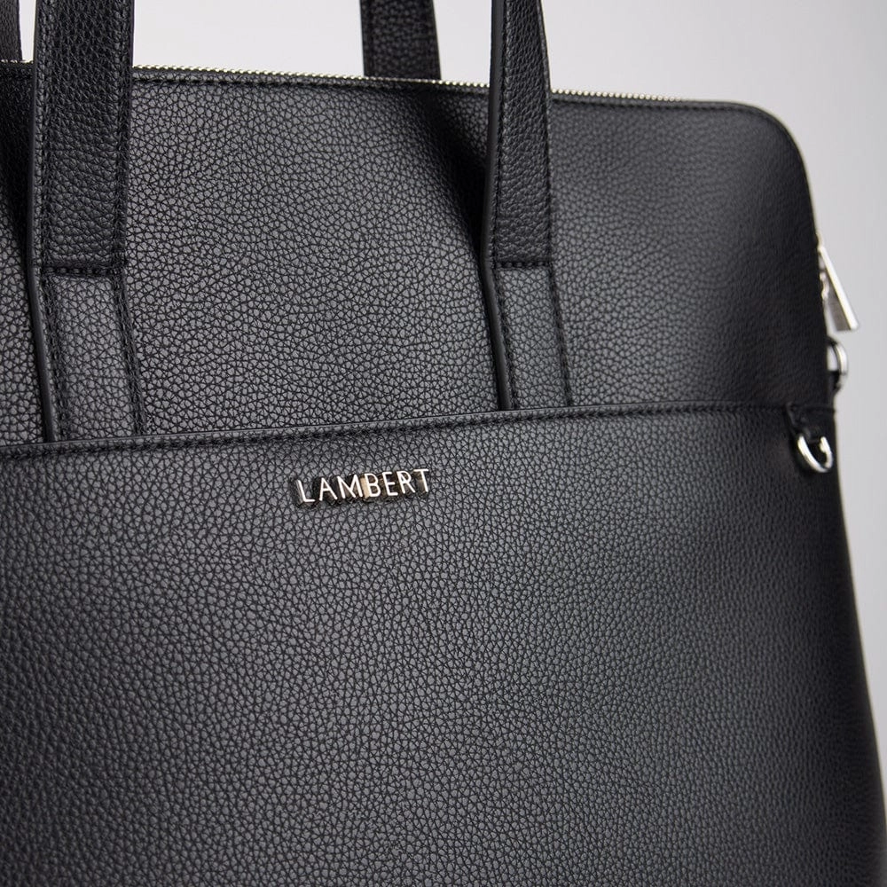 Le Malorie - Mallette 2-en-1 en cuir vegan noir recyclé