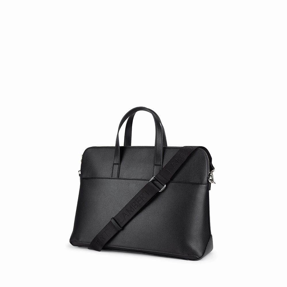 Le Malorie - Mallette 2-en-1 en cuir vegan noir recyclé