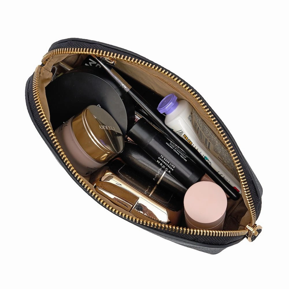 Leather Makeup Case -- Neon Pink