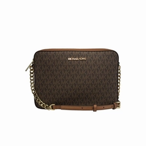 Michael Kors 35F8GTTC3B-200 2019 Jet Set Large East West Cross-Body - Brown